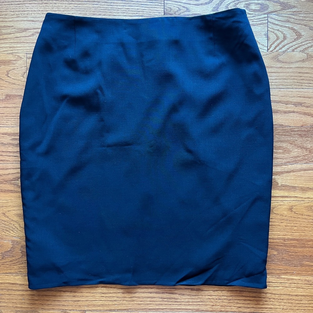 Akris‎ Bergdorf Goodman Womens Skirt Black Straight Career Wool Blend Sz 10